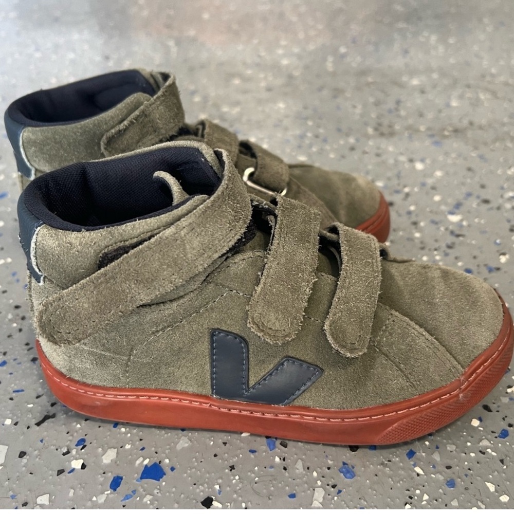 Veja Esplar Mid Strap Kids Sneaker Hook Loop Suede 13.5